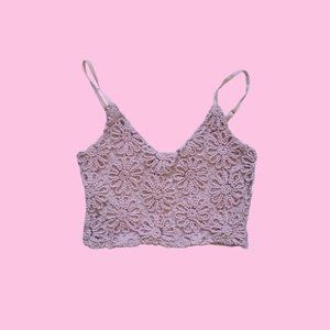 Pink Floral Crop Top